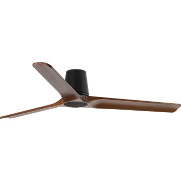 FARO 33839WT - Ventilador de techo HEYWOOD TUB L pino/negro Ø 132 cm Wi-Fi Tuya + mando a distancia