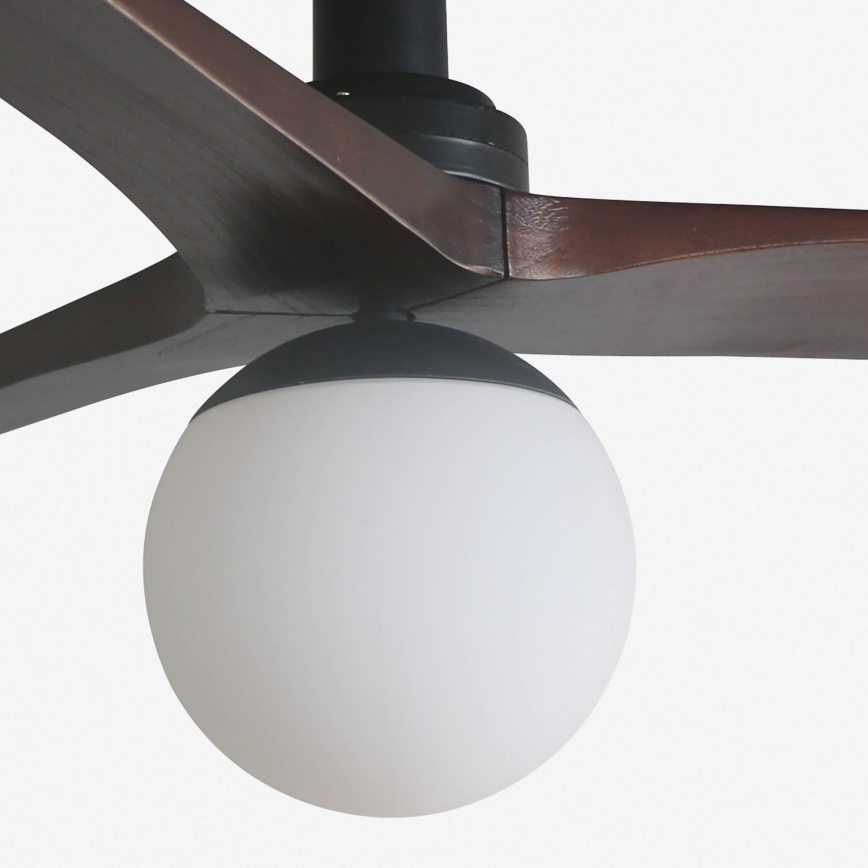 FARO 34278-11L - Ventilador de techo KLIM S 1xE27/15W/230V nogal/negro diá. 92,5 cm + control remoto