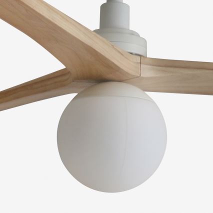 FARO 34280WT-11L - Ventilador de techo KLIM M 1xE27/15W/230V pino/blanco Ø 125 cm Wi-Fi Tuya + mando a distancia