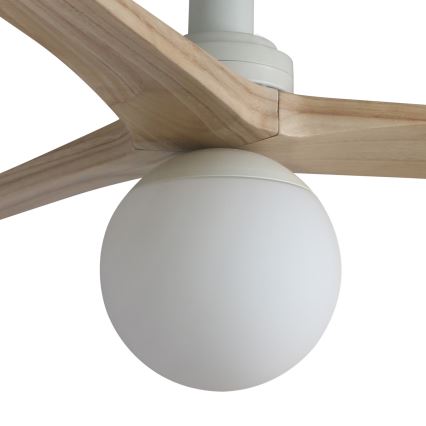 FARO 34281WT-11L - Ventilador de techo KLIM S 1xE27/15W/230V pino/blanco Ø 92,5 cm Wi-Fi Tuya + mando a distancia