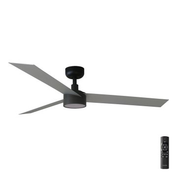 FARO 34286-1TW - ventilador de techo LED regulable CRUISER L LED/18W/230V 2700/3000/4000K Ø 132 cm negro/gris + mando a distancia