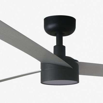 FARO 34287WT1S - Ventilador de techo LED regulable CRUISER XL LED/18W/230V 2700/3000/4000K Ø 160 cm gris/negro Wi‑Fi Tuya + control remoto