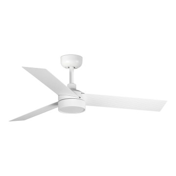 FARO 34288WT1S - Ventilador de techo LED regulable CRUISER S con LED 18W, 230V, 2700/3000/4000K, Ø 106 cm, blanco, Wi‑Fi Tuya + control remoto