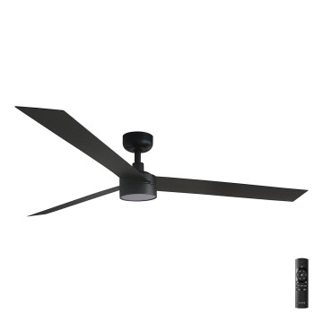 FARO 34293-1TW - Ventilador de techo LED regulable CRUISER XL LED/18W/230V 2700/4000/6500K diá. 160 cm negro + control remoto