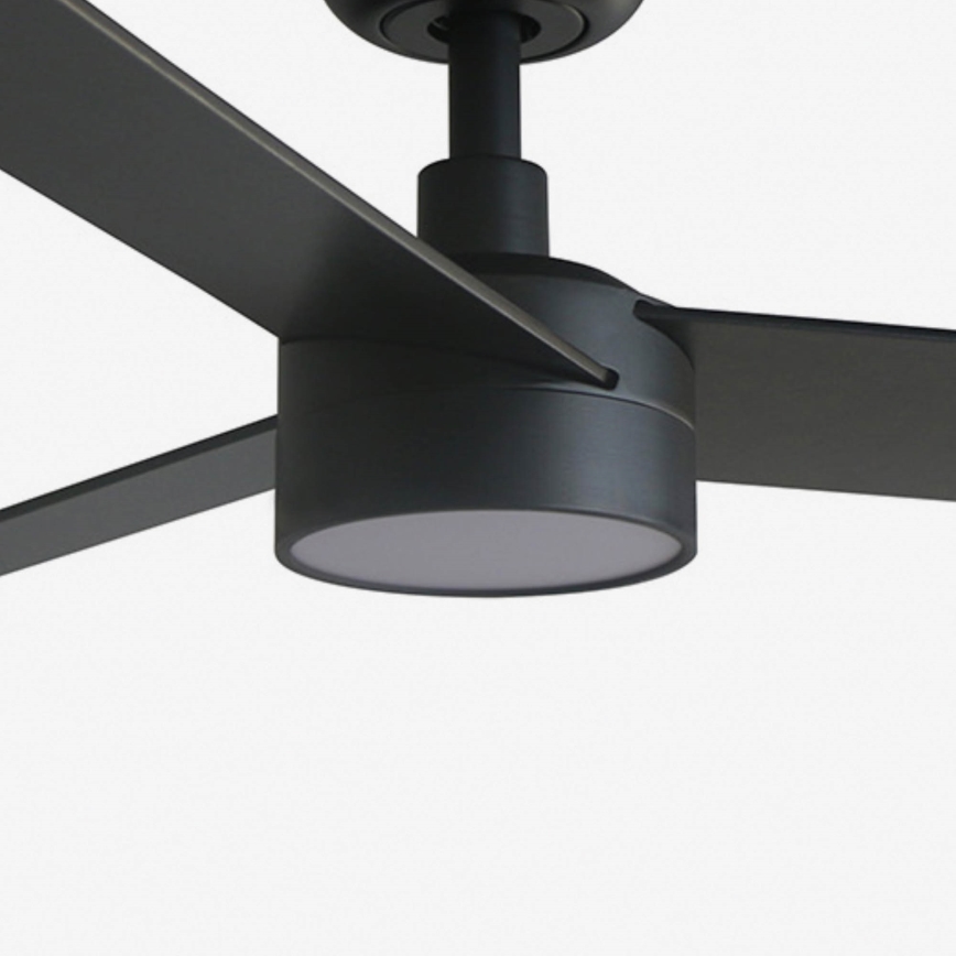 FARO 34296WT1S - Ventilador de techo regulable RUDDER S LED/18W/230V 2700/3000/4000K Ø 106 cm marrón/negro Wi-Fi Tuya + mando a distancia