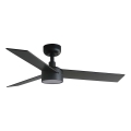 FARO 34296WT1S - Ventilador de techo regulable RUDDER S LED/18W/230V 2700/3000/4000K Ø 106 cm marrón/negro Wi-Fi Tuya + mando a distancia