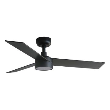 FARO 34296WT1S - Ventilador de techo regulable RUDDER S LED/18W/230V 2700/3000/4000K Ø 106 cm marrón/negro Wi-Fi Tuya + mando a distancia
