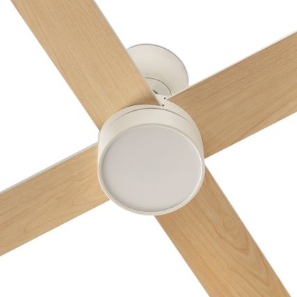 FARO 34355-1TW - Ventilador de techo LED regulable RUDDER L LED/20W/230V blanco/beige diá. 132 cm + control remoto