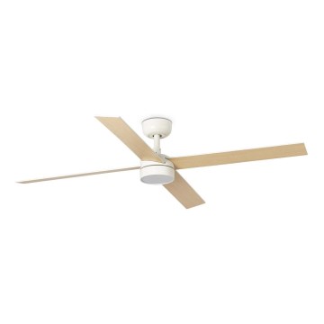 FARO 34355WT1S - Ventilador de techo LED regulable RUDDER L LED/18W/230V 2700/3000/4000K diámetro 132 cm beige/blanco Wi-Fi Tuya + mando a distancia
