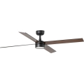 FARO 34356WT-1TW - Ventilador de techo LED regulable RUDDER L LED/18W/230V 2700/4350/6000K marrón/negro diá. 132 cm Wi-Fi Tuya + control remoto