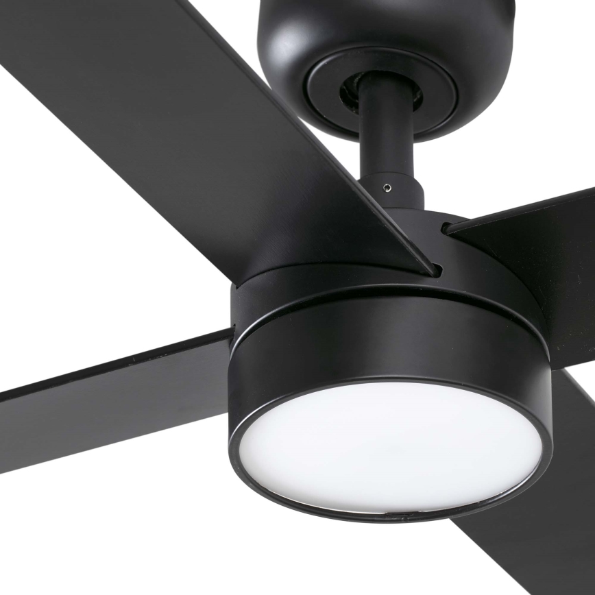 FARO 34356WT-1TW - Ventilador de techo LED regulable RUDDER L LED/18W/230V 2700/4350/6000K marrón/negro diá. 132 cm Wi-Fi Tuya + control remoto