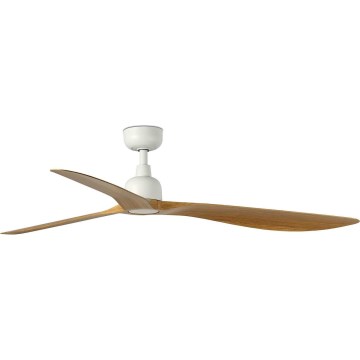 FARO 34361WT - Ventilador de techo OUTWOOD L marrón/blanco, diámetro 150 cm, Wi-Fi Tuya IP44 + mando a distancia