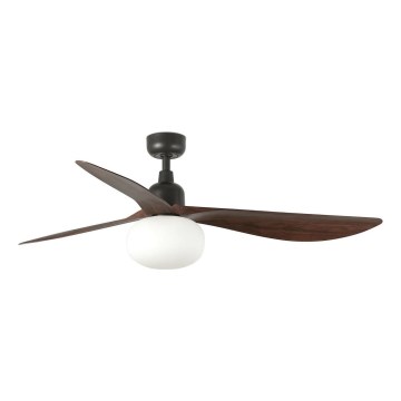FARO 34362WT-11L - Ventilador de techo OUTWOOD L 1xE27/15W/230V marrón/negro Ø 150 cm Wi-Fi Tuya IP44 + control remoto