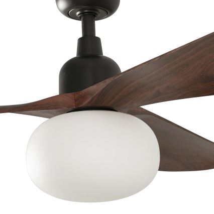 FARO 34362WT-11L - Ventilador de techo OUTWOOD L 1xE27/15W/230V marrón/negro Ø 150 cm Wi-Fi Tuya IP44 + control remoto