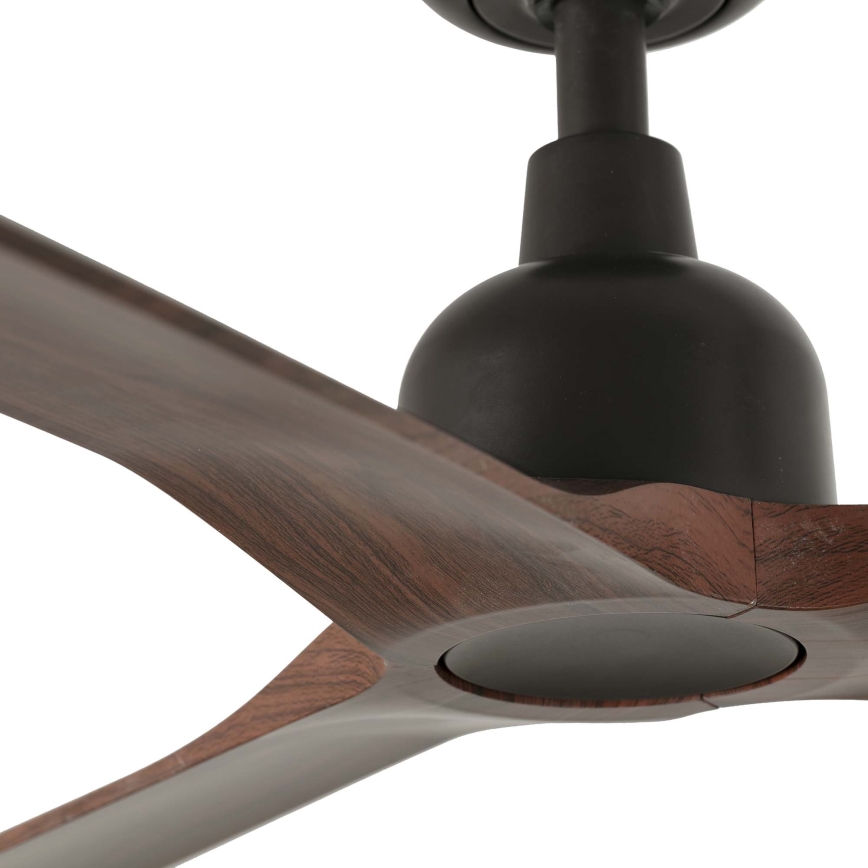 FARO 34362WT - Ventilador de techo OUTWOOD L marrón/negro Ø 150 cm Wi-Fi Tuya IP44 + control remoto