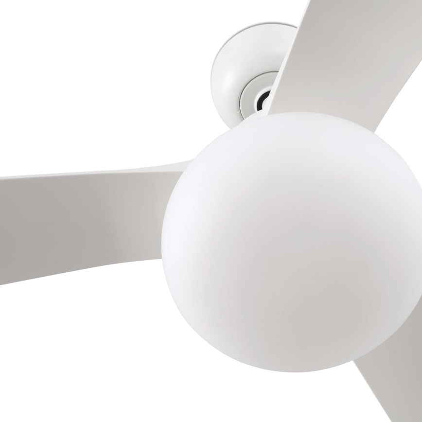 FARO 34363WT-11L - Ventilador de techo OUTWOOD L 1xE27/15W/230V blanco Ø 150 cm Wi-Fi Tuya IP44 + mando a distancia
