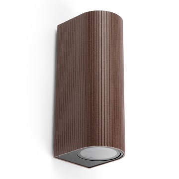 FARO 70329 - Aplique de pared exterior ESTELA 2xGU10/5W/230V IP65 marrón