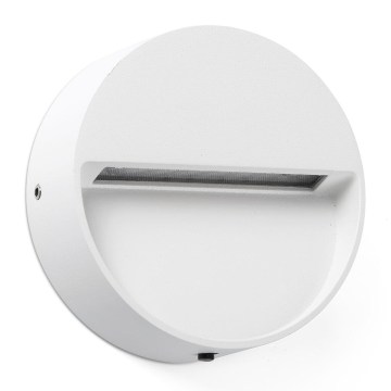 FARO 71961 - Luminaria LED de escalera DUNE LED/3W/230V 2200/2700/3200/4000K IP65 blanca redonda