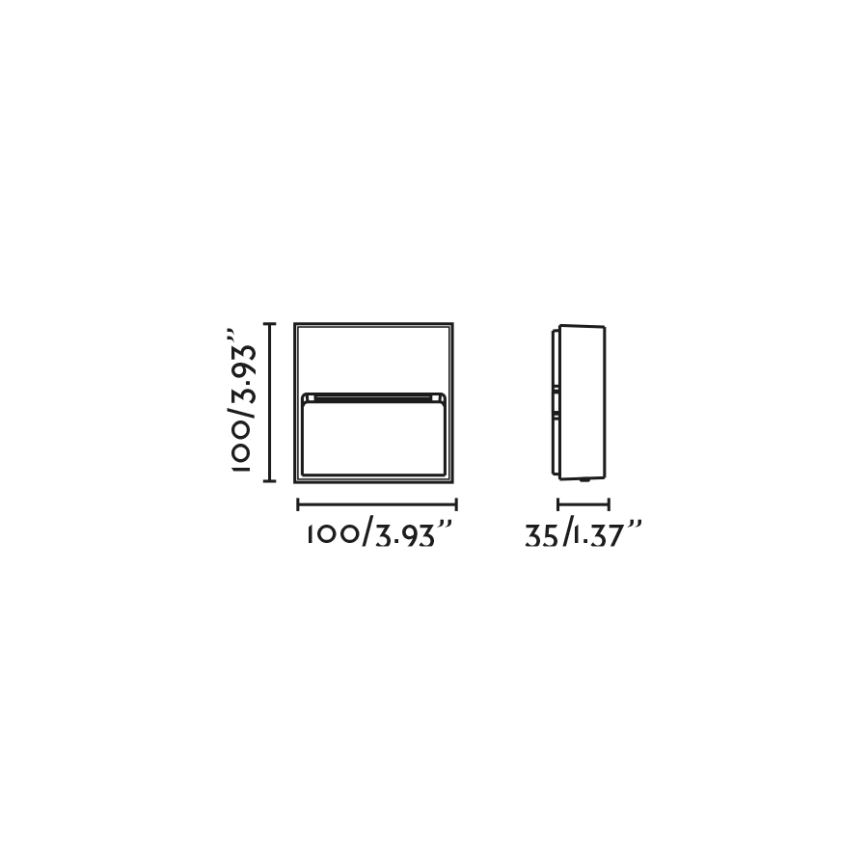 FARO 71963 - Luminaria LED para escalera DUNE LED/3W/230V 2200/2700/3200/4000K IP65 antracita cuadrada