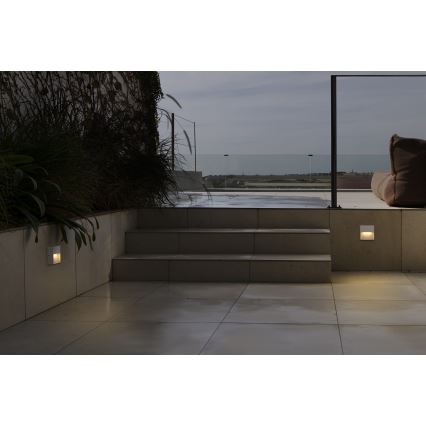 FARO 71964 - Luminaria LED para escaleras DUNE LED/3W/230V 2200/2700/3200/4000K IP65 blanco cuadrado