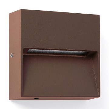 FARO 71965 - Luminaria LED para escalera DUNE LED/3W/230V 2200/2700/3200/4000K IP65 marrón, cuadrada
