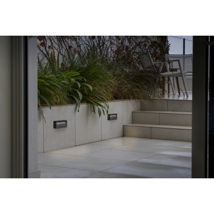 FARO 71966 - Luminaria LED para escalera DUNE LED/6W/230V 2200/2700/3200/4000K IP65, antracita, rectángulo