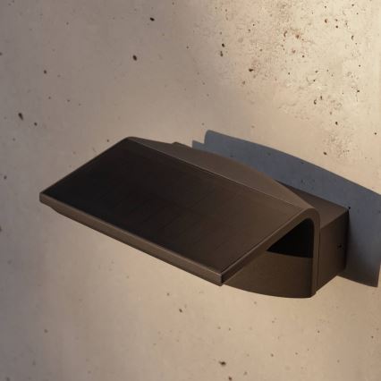 FARO 74456 - Aplique solar de pared LED con sensor LUMA LED/5W/3,7/230V IP65 antracita