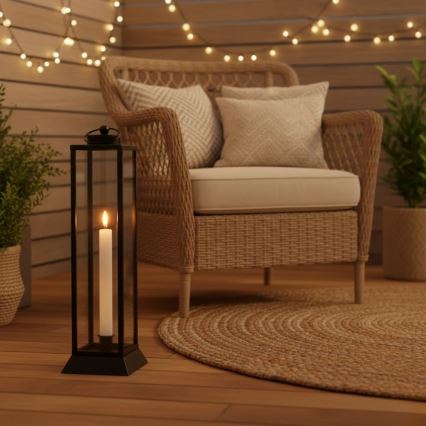 Farol decorativo HALL 39,5 cm negro