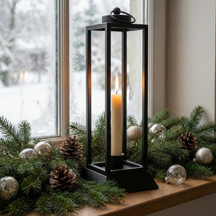 Farol decorativo HALL 39,5 cm negro