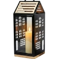 Farol decorativo HOME de 34,5 cm negro/beige