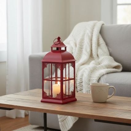Farol decorativo REDY 42 cm rojo