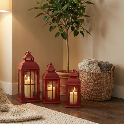 Farol decorativo REDY 42 cm rojo