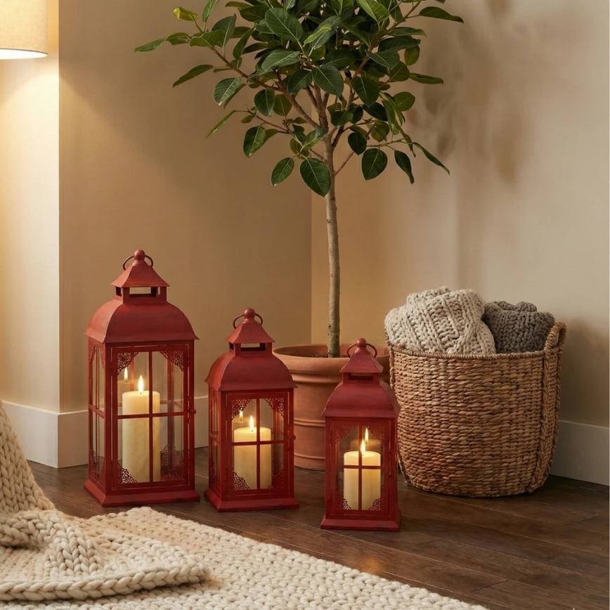 Farol decorativo REDY 42 cm rojo