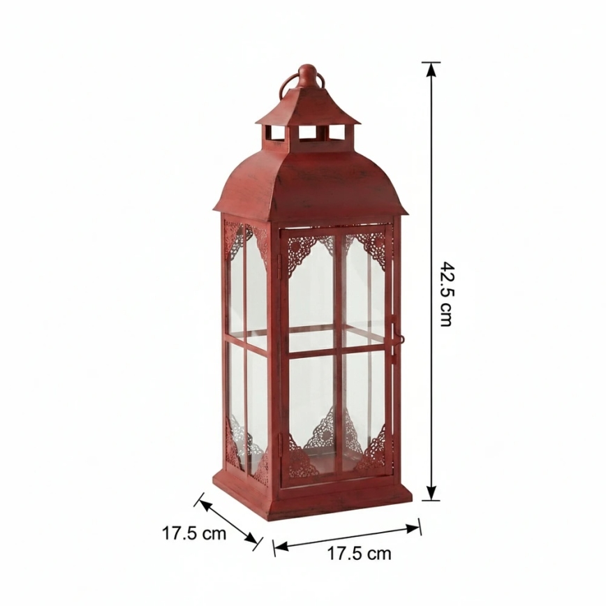 Farol decorativo REDY 42 cm rojo