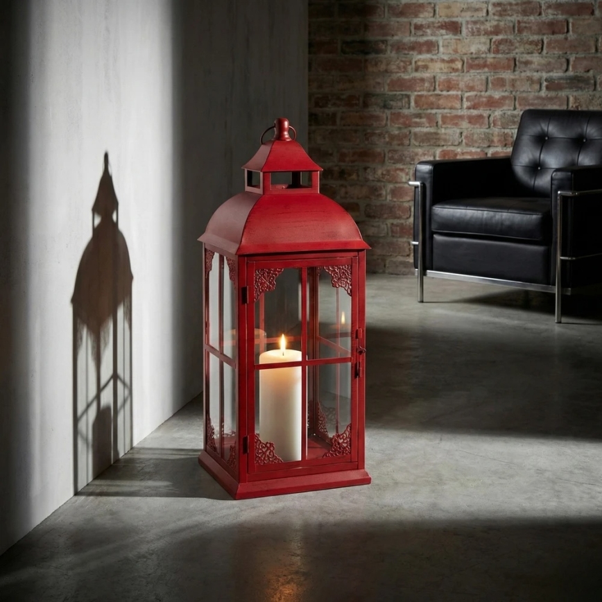Farol decorativo REDY de 56 cm, rojo