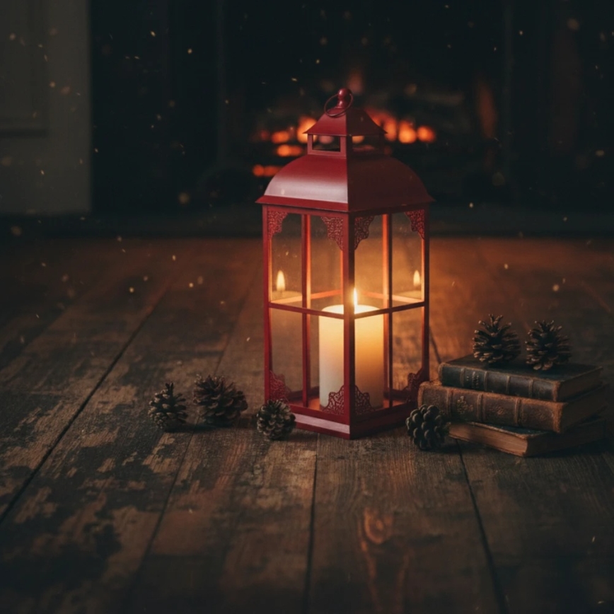 Farol decorativo REDY de 56 cm, rojo