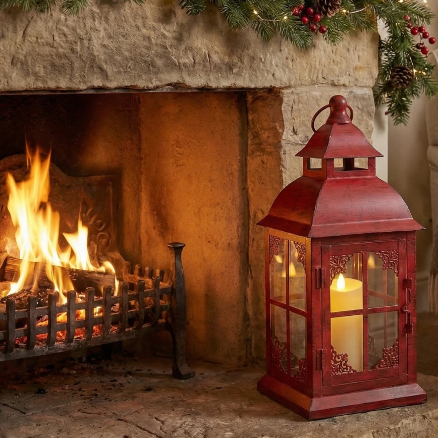 Farol decorativo REDY de 56 cm, rojo