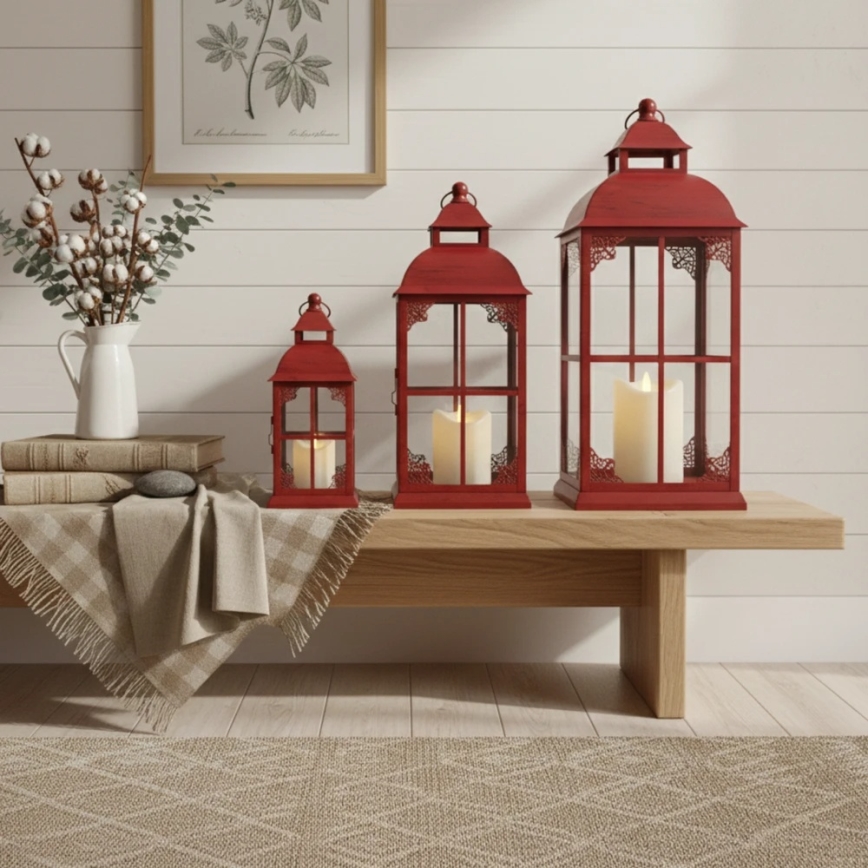Farol decorativo REDY de 56 cm, rojo
