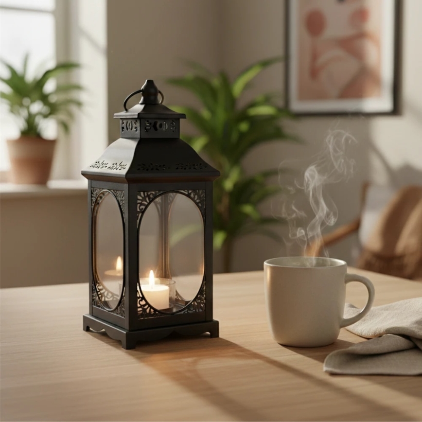 Farol decorativo ROSEHILL 27,5 cm negro