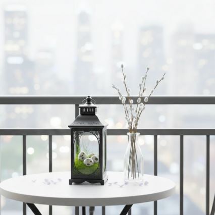 Farol decorativo ROSEHILL 27,5 cm negro