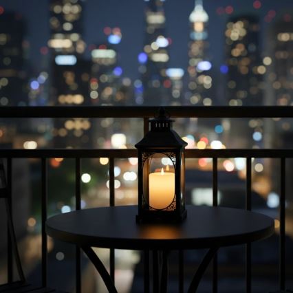 Farol decorativo ROSEHILL 27,5 cm negro