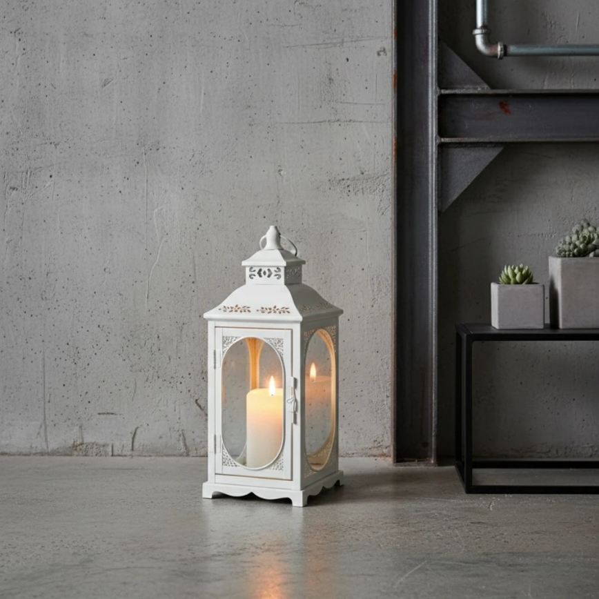 Farol decorativo ROSEHILL 40 cm blanco