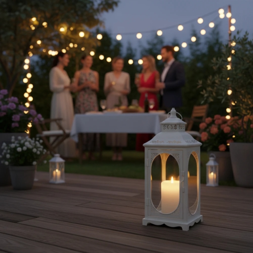 Farol decorativo ROSEHILL 40 cm blanco