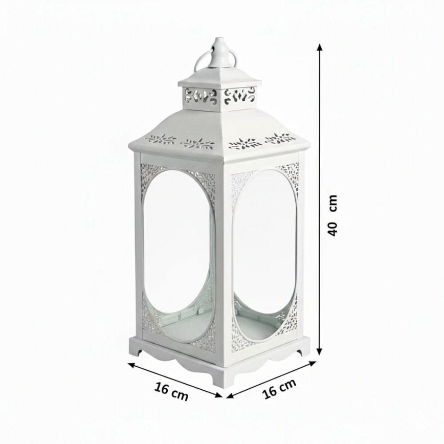 Farol decorativo ROSEHILL 40 cm blanco