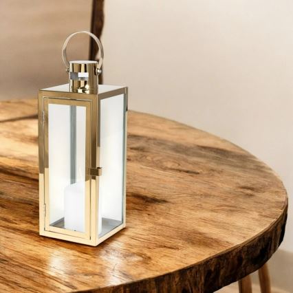 Farol decorativo TOWER 38 cm dorado