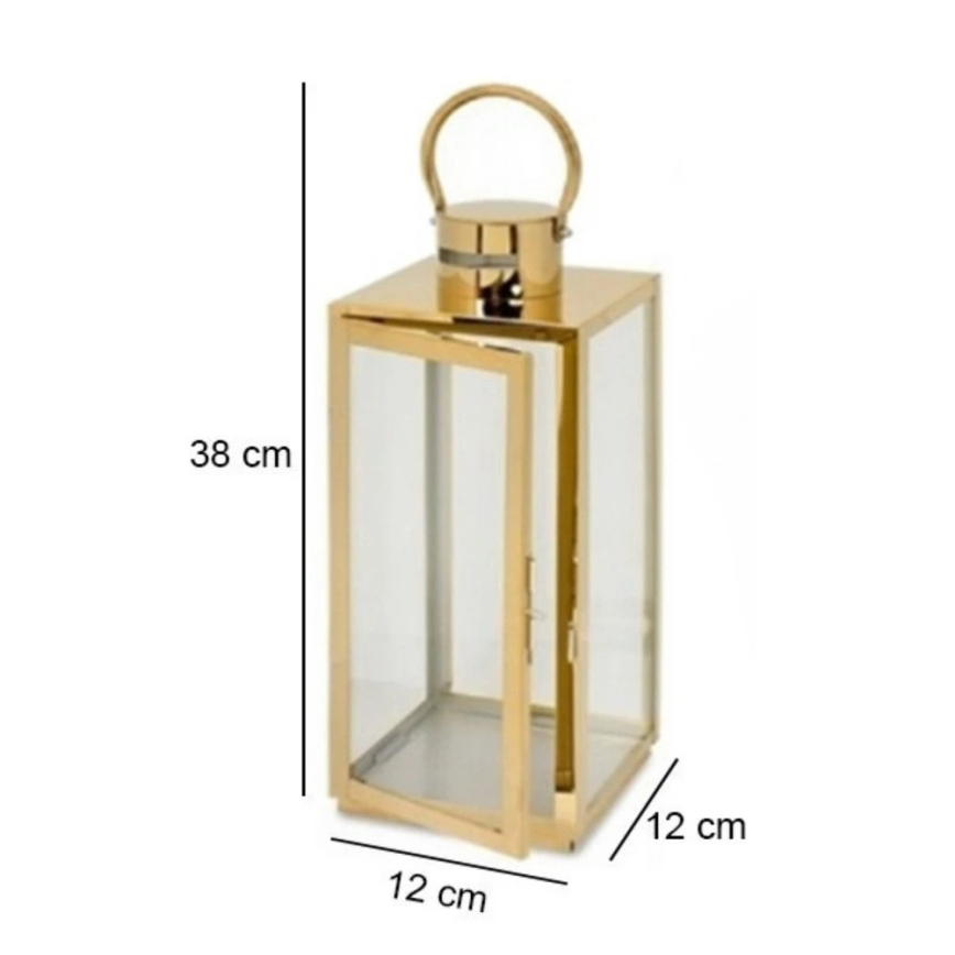 Farol decorativo TOWER 38 cm dorado