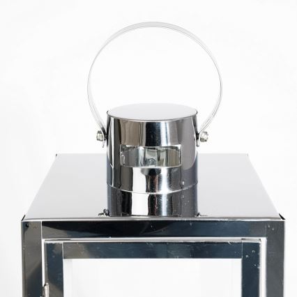 Farol decorativo TOWER de 49 cm, cromo brillante