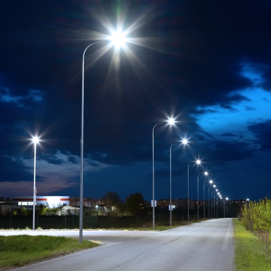 Farola LED regulable con sensor crepuscular y panel solar LED/200W/20000 mAh 6500K IP65 gris