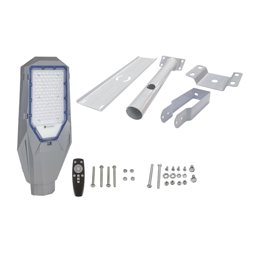 Farola LED regulable con sensor crepuscular y panel solar LED/200W/20000 mAh 6500K IP65 gris