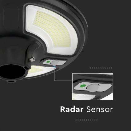 Farola solar LED con sensor LED/10W/3,2V 6500K IP65 25000 mAh + control remoto